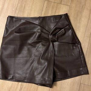 brown skort with tie on front